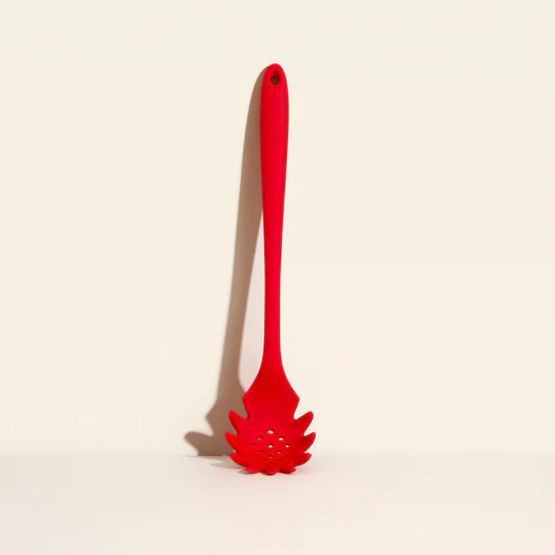 high quality red silicone pasta spoon