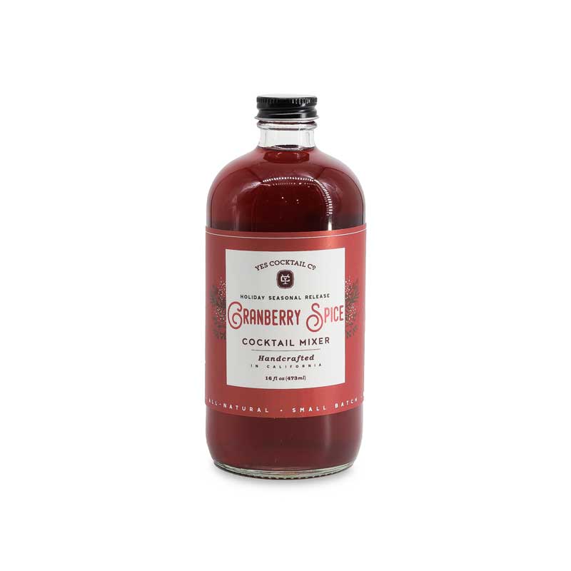 bottle of cranberry spice cocktail mixer