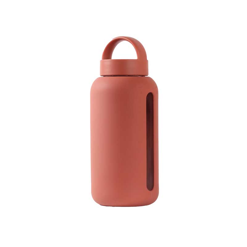 Glass water bottle with a silicone sleeve