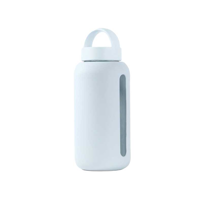 Glass water bottle with a silicone sleeve