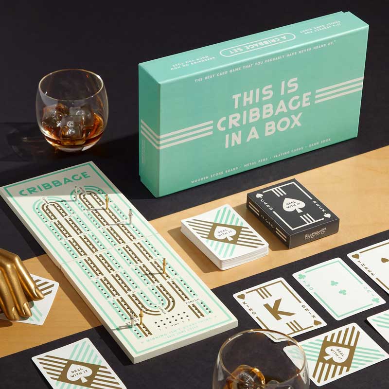 Game box with everything needed to learn and play cribbage