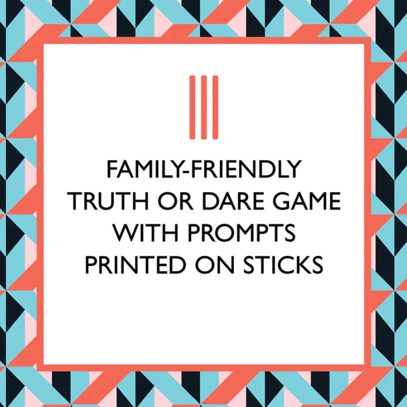 fun family-friendly truth or dare game set with prompts printed on sticks