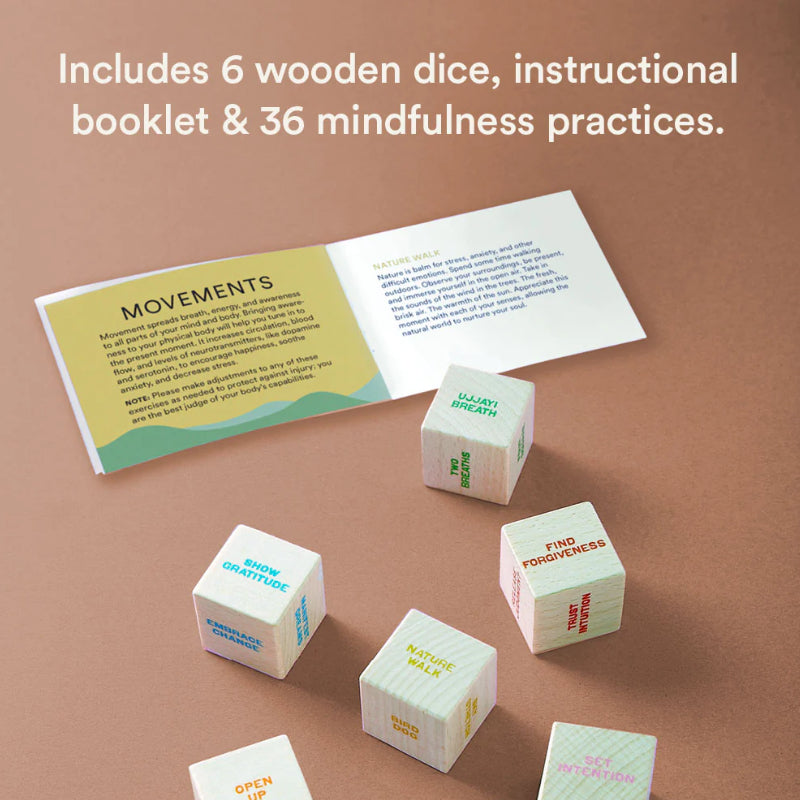 set of dice that have mindfulness prompts on them