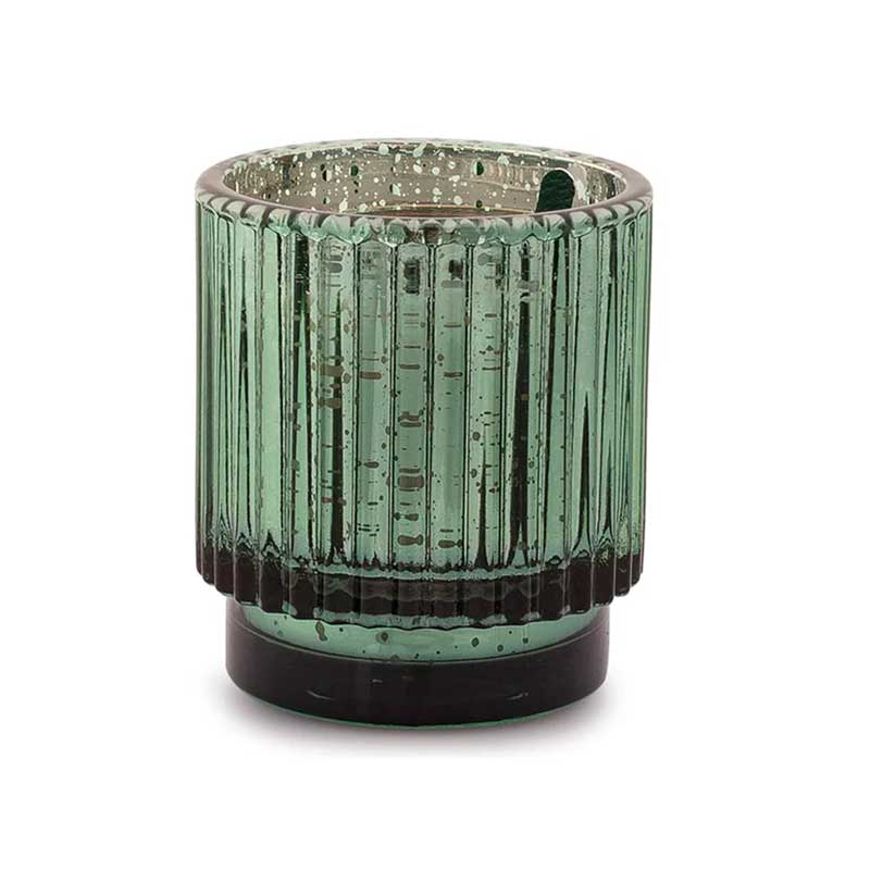 a festive mercury glass candle that smells like cypress and fir