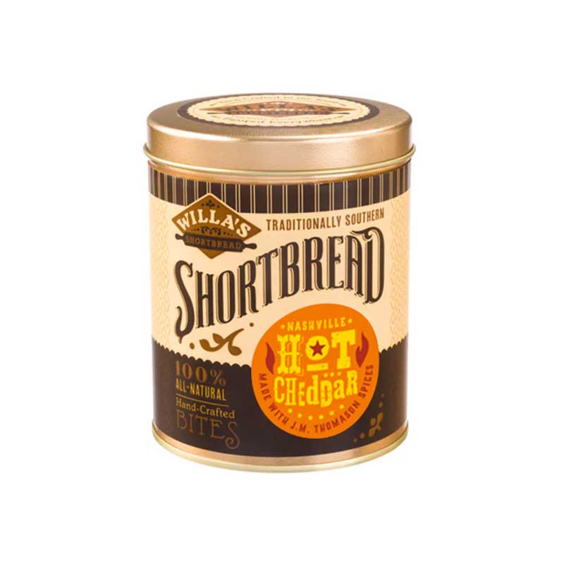 tin of high quality spicy cheddar shortbread bites