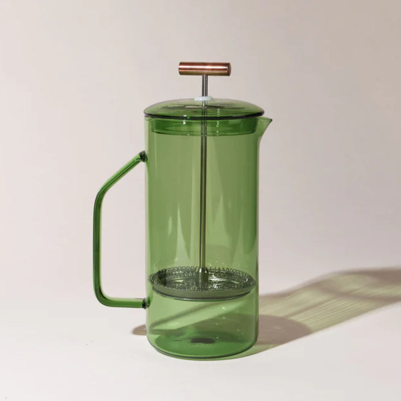 beautifully made glass french press