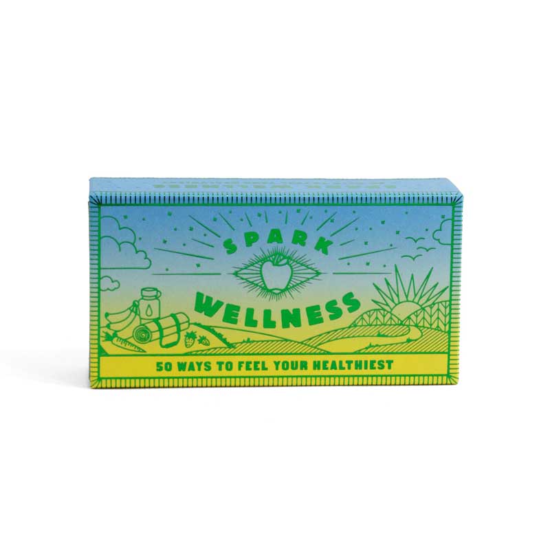 bright and shiny faux matchbox of wellness prompts