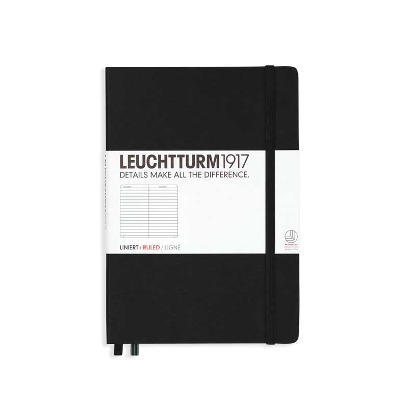 Hardcover, lined notebook
