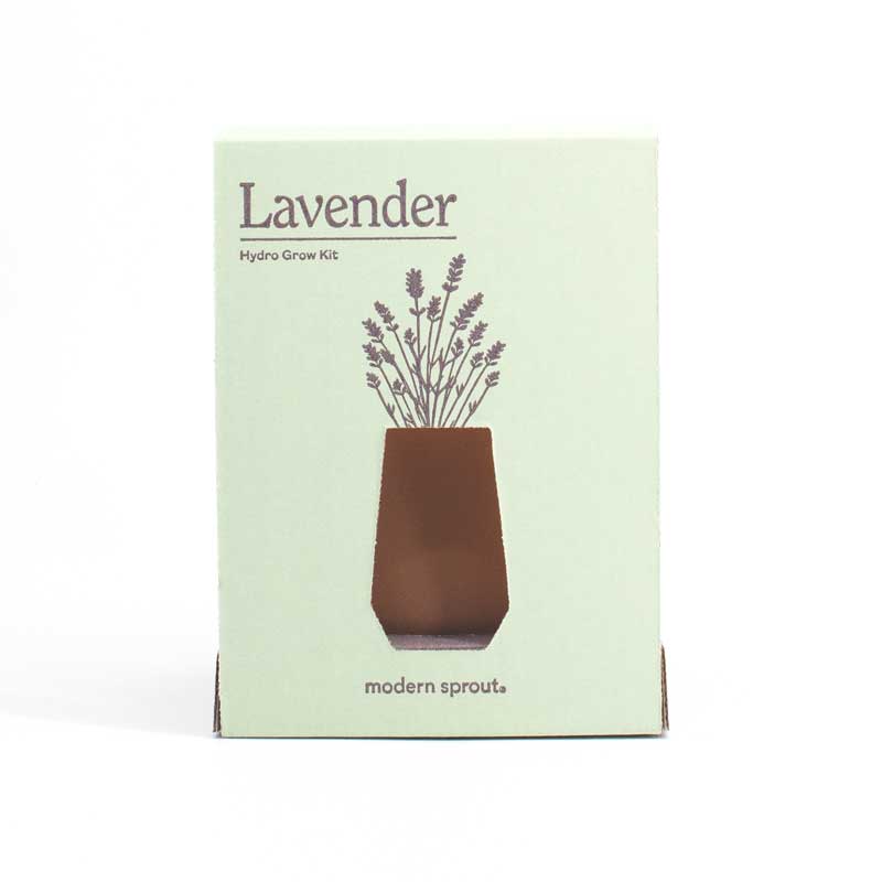 Grow kit with lavender seeds and a self-watering container