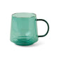 Unique double-walled glass mug in green