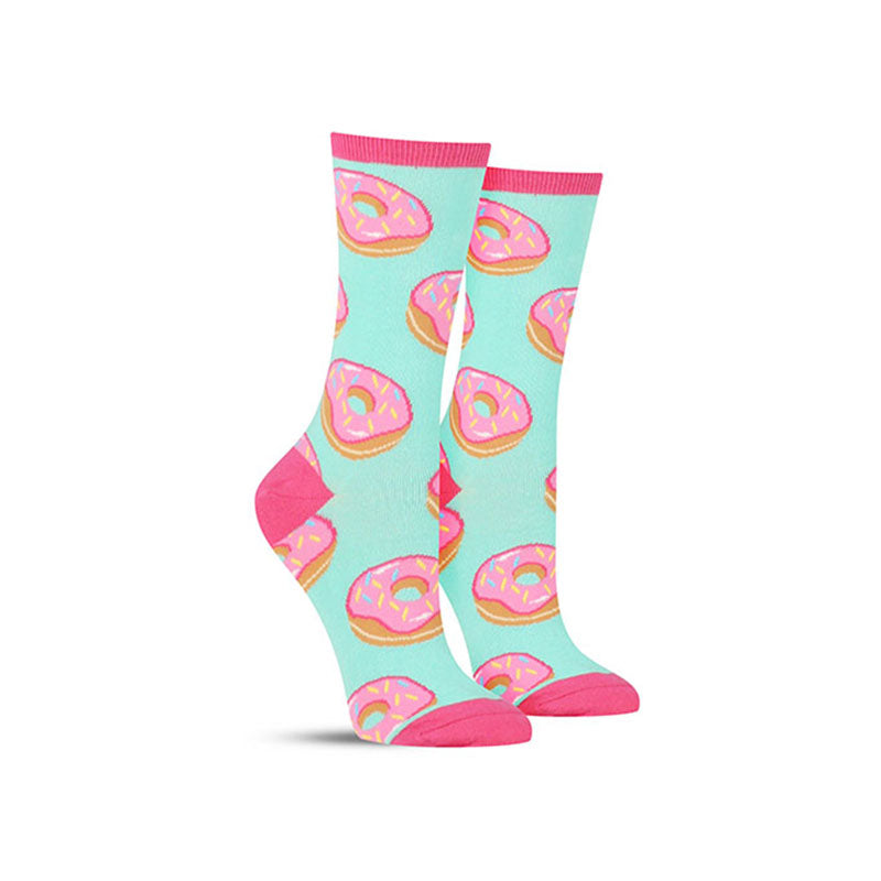 Cute women's food socks with a pattern of donuts